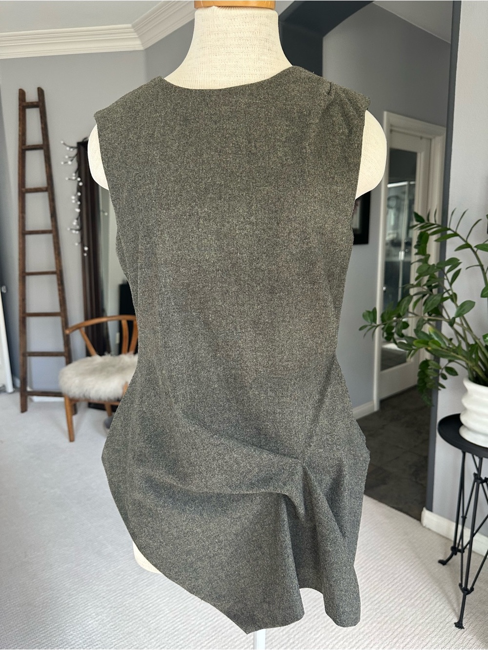 Zara Woman Olive Gray/Green Wool Blend Top size medium